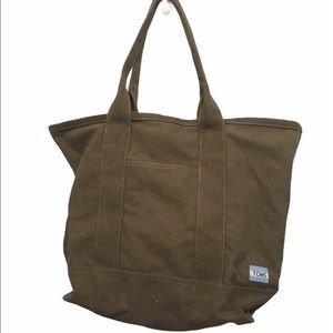 Toms Green Canvas Tote
